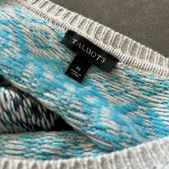 TALBOTS Lambswool Fair Isle Sweater, Size Medium - Picture 4 of 7